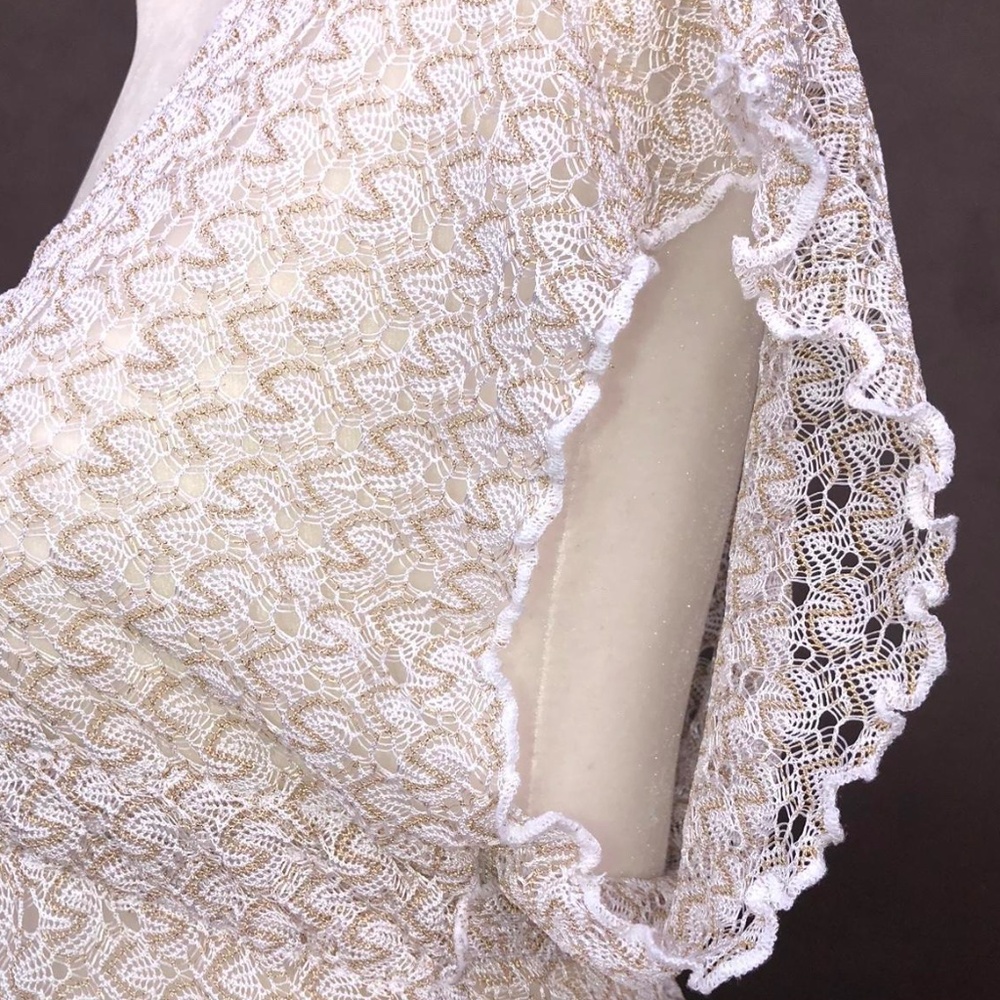 BECCA Rebecca Virtue Gold/Cream swim coverup, XS, GD1108 - Picture 7 of 10
